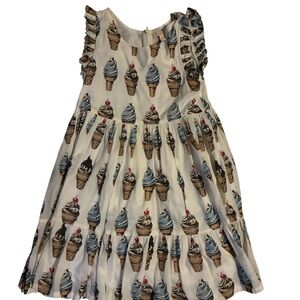 Pink Chicken Ice Cream Cone Print Dress
